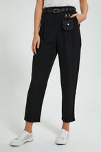 Load image into Gallery viewer, Redtag-Black-Pant-With-Belt-Bag-Celebrity-Trousers,-Colour:Black,-Filter:Women's-Clothing,-New-In,-New-In-LDC,-Non-Sale,-S22B,-Section:Women-Women's-
