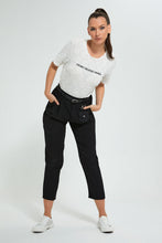 Load image into Gallery viewer, Redtag-Black-Pant-With-Belt-Bag-Celebrity-Trousers,-Colour:Black,-Filter:Women's-Clothing,-New-In,-New-In-LDC,-Non-Sale,-S22B,-Section:Women-Women's-