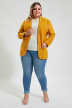 Load image into Gallery viewer, Redtag-Striped-Jacket-Colour:Mustard,-Deals:20%OFF,-Filter:Plus-Size,-LDP-Jackets,-New-In,-New-In-LDP,-Non-Sale,-Section:Women,-W21B-Women's-