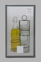تنزيل الصورة على معرض الصور، Redtag-Clear-Glass-Drink-Set-With-Metal-Stand-(6-Piece)-Glass-Sets-Home-Dining-