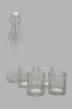 تنزيل الصورة على معرض الصور، Redtag-Clear-Glass-Drink-Set-With-Metal-Stand-(6-Piece)-Glass-Sets-Home-Dining-