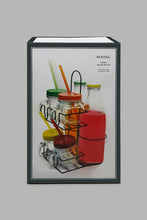 تنزيل الصورة على معرض الصور، Redtag-Clear-Mason-Jar-With-Metal-Stand-&-Straw-(7-Piece)-Glass-Sets-Home-Dining-