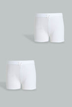 Load image into Gallery viewer, Redtag-White-2Pc-Pack-Solid-Interlock-Boxer-Short-365,-Colour:White,-Filter:Girls-(2-to-8-Yrs),-Girls-Briefs,-New-In,-New-In-GIR,-Non-Sale,-Section:Kidswear-Girls-2 to 8 Years