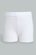 Load image into Gallery viewer, Redtag-White-2Pc-Pack-Solid-Interlock-Boxer-Short-365,-Colour:White,-Filter:Girls-(2-to-8-Yrs),-Girls-Briefs,-New-In,-New-In-GIR,-Non-Sale,-Section:Kidswear-Girls-2 to 8 Years