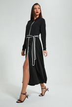 تنزيل الصورة على معرض الصور، Redtag-Black-Long-Dress-With-Contrast-Piping-Celebrity-Dresses,-Colour:Black,-Filter:Women's-Clothing,-New-In,-New-In-LDC,-Non-Sale,-S22A,-Section:Women-Women's-