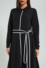 تنزيل الصورة على معرض الصور، Redtag-Black-Long-Dress-With-Contrast-Piping-Celebrity-Dresses,-Colour:Black,-Filter:Women's-Clothing,-New-In,-New-In-LDC,-Non-Sale,-S22A,-Section:Women-Women's-