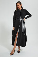 تنزيل الصورة على معرض الصور، Redtag-Black-Long-Dress-With-Contrast-Piping-Celebrity-Dresses,-Colour:Black,-Filter:Women's-Clothing,-New-In,-New-In-LDC,-Non-Sale,-S22A,-Section:Women-Women's-