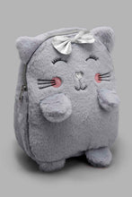 Load image into Gallery viewer, Redtag-Grey-Character-Faux-Fur-Backpack-Backpacks-Girls-