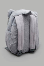 Load image into Gallery viewer, Redtag-Grey-Character-Faux-Fur-Backpack-Backpacks-Girls-