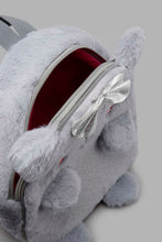 Load image into Gallery viewer, Redtag-Grey-Character-Faux-Fur-Backpack-Backpacks-Girls-