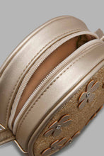 Load image into Gallery viewer, Redtag-Gold-Embellished-Cross-Body-Bag-Backpacks-Girls-