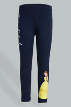 تنزيل الصورة على معرض الصور، Redtag-Navy-Princess-Legging-Leggings-Girls-2 to 8 Years