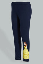 تنزيل الصورة على معرض الصور، Redtag-Navy-Princess-Legging-Leggings-Girls-2 to 8 Years