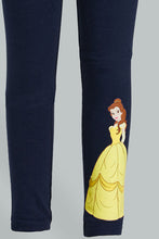 تنزيل الصورة على معرض الصور، Redtag-Navy-Princess-Legging-Leggings-Girls-2 to 8 Years