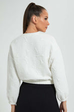 تنزيل الصورة على معرض الصور، Redtag-White-Textured-Sweatshirt-Celebrity-Sweatshirts,-Colour:White,-Filter:Women's-Clothing,-New-In,-New-In-LDC,-Non-Sale,-S22A,-Section:Women-Women's-