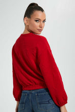 تنزيل الصورة على معرض الصور، Redtag-Red-Textured-Sweatshirt-Celebrity-Sweatshirts,-Colour:Red,-Filter:Women's-Clothing,-New-In,-New-In-LDC,-Non-Sale,-S22A,-Section:Women-Women's-