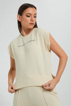 Load image into Gallery viewer, Beige Sleeveless Sweater Top