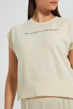 Load image into Gallery viewer, Beige Sleeveless Sweater Top