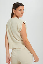 Load image into Gallery viewer, Beige Sleeveless Sweater Top