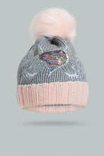 Load image into Gallery viewer, Redtag-Grey-Character-Embellished-Cap-Beanies-Girls-