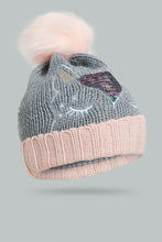 Load image into Gallery viewer, Redtag-Grey-Character-Embellished-Cap-Beanies-Girls-