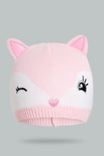 تنزيل الصورة على معرض الصور، Redtag-Beige-And-Grey-Embelished-Set-Of-2-Knitted-Cap-Beanies-Girls-