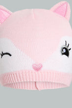 تنزيل الصورة على معرض الصور، Redtag-Beige-And-Grey-Embelished-Set-Of-2-Knitted-Cap-Beanies-Girls-
