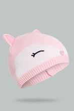 تنزيل الصورة على معرض الصور، Redtag-Beige-And-Grey-Embelished-Set-Of-2-Knitted-Cap-Beanies-Girls-