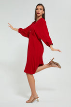 Load image into Gallery viewer, Redtag-Red-Knee-Length-Dress-Dresses-Women's-