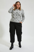Load image into Gallery viewer, Redtag-Allover-Print-Top-Colour:Grey,-Deals:20%OFF,-Filter:Plus-Size,-LDP-T-Shirts,-New-In,-New-In-LDP,-Non-Sale,-Section:Women,-W21B-Women's-