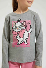 تنزيل الصورة على معرض الصور، Redtag-Grey-Marie-Sequin-T-Shirt-Character-Girls-2 to 8 Years