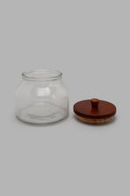 Load image into Gallery viewer, Redtag-Clear-Glass-Canister-With-Wooden-Lid-(Small)-Storage-Home-Dining-