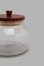 Load image into Gallery viewer, Redtag-Clear-Glass-Canister-With-Wooden-Lid-(Small)-Storage-Home-Dining-
