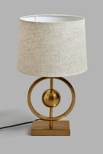 تنزيل الصورة على معرض الصور، Redtag-Gold-Circular-Metal-Ring-Table-Lamp-Table-Lamps-Home-Decor-