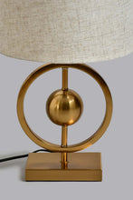 تنزيل الصورة على معرض الصور، Redtag-Gold-Circular-Metal-Ring-Table-Lamp-Table-Lamps-Home-Decor-
