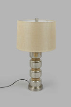 Load image into Gallery viewer, Redtag-Beige-Mercury-Glass-&-Jute-Pillar-Table-Lamp-Table-Lamps-Home-Decor-