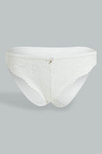 تنزيل الصورة على معرض الصور، Redtag-Ivory/Dusty-Pink-Flock-Printed-Padded-Bikini-Brief-(2-Pack)-Briefs-Bikini-Women's-