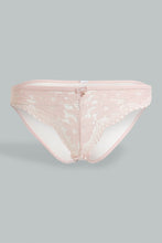 تنزيل الصورة على معرض الصور، Redtag-Ivory/Dusty-Pink-Flock-Printed-Padded-Bikini-Brief-(2-Pack)-Briefs-Bikini-Women's-