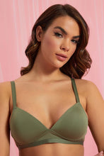 Load image into Gallery viewer, Redtag-Pink-Floral-Printed/Dusty-Pink-Plain-Padded-Non-Wired-Bra-(2-Pack)-Non-Wired-Padded-Women's-