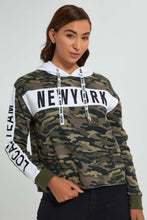 تنزيل الصورة على معرض الصور، Redtag-Red-Printed-Hooded-SweaT-Shirt-Sweatshirts-Women's-0