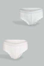 Load image into Gallery viewer, Redtag-Sage/Pale-Pink-Plain-Lace-Boyleg-Brief-(2-Pack)-Briefs-Boyleg-Women's-