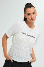 Load image into Gallery viewer, Redtag-White-Textured-Top-Celebrity-Tops,-Colour:White,-Filter:Women's-Clothing,-New-In,-New-In-LDC,-Non-Sale,-S22B,-Section:Women-Women's-