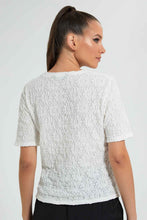 Load image into Gallery viewer, Redtag-White-Textured-Top-Celebrity-Tops,-Colour:White,-Filter:Women's-Clothing,-New-In,-New-In-LDC,-Non-Sale,-S22B,-Section:Women-Women's-