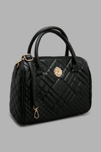 Load image into Gallery viewer, Redtag-Black-Quilted-Day-Bag-Colour:Black,-Filter:Women's-Accessories,-New-In,-New-In-Women-ACC,-Non-Sale,-W21B,-Women-Handbags-Women-