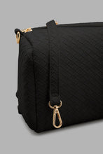 Load image into Gallery viewer, Redtag-Black-Weave-Embellished-Day-Bag-Colour:Black,-Filter:Women's-Accessories,-New-In,-New-In-Women-ACC,-Non-Sale,-W21B,-Women-Handbags-Women-