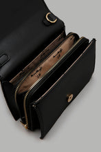 Load image into Gallery viewer, Redtag-Black-Crossbody-With-Chocolate-Quilting-Cross-Body-Bags-Women-