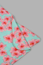 Load image into Gallery viewer, Redtag-Teal-Floral-Printed-Single-Fleece-Blanket-0,-Colour:Teal,-Filter:Home-Bedroom,-HMW-BED-Blankets,-New-In,-New-In-HMW-BED,-Non-Sale,-S22A,-Section:Homewares-Home-Bedroom-