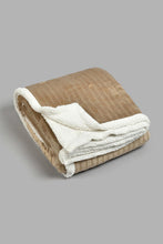 تنزيل الصورة على معرض الصور، Redtag-Beige-Stripe-Reversible-Blanket-(Single-Size)-Blankets-Home-Bedroom-