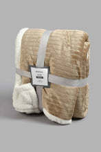 تنزيل الصورة على معرض الصور، Redtag-Beige-Stripe-Reversible-Blanket-(Double-Size)-Blankets-Home-Bedroom-
