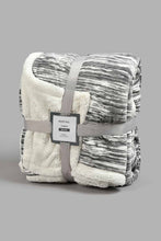 تنزيل الصورة على معرض الصور، Redtag-Grey-Reversible-Textured-Blanket-(Double-Size)-Blankets-Home-Bedroom-